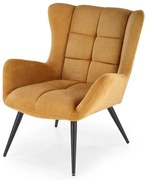 Fotel tapicerowany BYRON musztardowy HALMAR