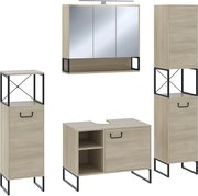 Zestaw mebli łazienkowych dąb/czarny 80x45.5x60 vionna