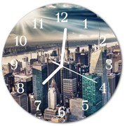 Zegar szklany okrągły Miasto
