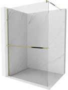 Mexen Kioto+ ścianka prysznicowa z półką Walk-in 70 x 200 cm, transparent, złota - 800-070-121-50-00