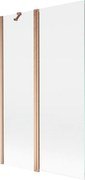 Mexen Mist parawan nawannowy 2-skrzydłowy 110 x 150 cm, transparent, miedź szczotkowana - 8A9-110-011-65-00