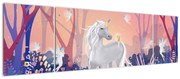 Obraz - Jednorożec w magicznym lesie (170x50 cm)