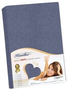 Bellatex Frotee prześcieradło na materac wysoki, szaroniebieski 180 x 200 + 40 cm