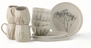Ręcznie wykonany komplet naczyń śniadaniowych Bea, dla 4 osób (12 elem.)