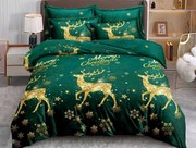 PrzytulneMieszkanie.pl PrzytulneMieszkanie.pl Pościel z mikrofibry EMERALD DEER zielona Rozmiar pościeli: 70 x 80 cm | 140 x 200 cm