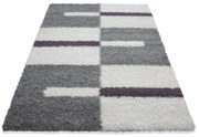 Dywan shaggy Gala szaro-kremowo-fioletowy 60 cm x 110 cm