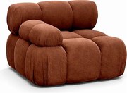 Moduł boczny do systemu modułowego, tkanina welur Salvador, Ciemnobrązowy, Lewy, Selia