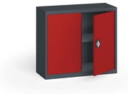 Szafa metalowa, 800 x 950 x 400 mm, 1 półka, antracyt/czerwona