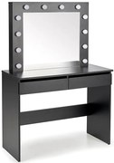 Czarna toaletka z szufladami i lustrem podświetlanym N1-N18