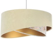 Jasnobeżowa lampa wisząca welurowa H5-F04