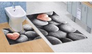 Dywanik łazienkowy Ciemne kamienie 3D, 60 x 100 + 60 x 50 cm