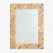 Prostokątne Lustro Ścienne 50x70 Cm Z Drewna Mango Mykonos Drewno Mango - Sklum