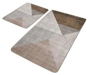 Szaro-brązowe aksamitne dywaniki łazienkowe zestaw 2 szt. 60x100 cm – Mila Home