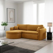 Uniwersalny narożnik Verona L z funkcją spania, do salonu, musztardowy