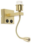 Nowoczesna kinkiet mosiądz z elastycznym ramieniem - Brescia Combi