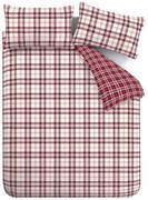 Bordowa pościel jednoosobowa 135x200 cm Kelso Check – Catherine Lansfield