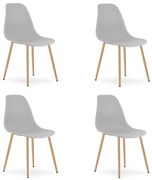 Zestaw 4 jasno­szarych krzeseł OSAKA