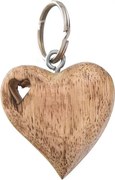 InDecor Brelok do kluczy z drewna mango Serce, 5 x 2 x 5 cm