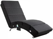 Leżanka LONDON z funkcją masażu i podgrzewania, 186x55x89 cm, antracytowa Casaria