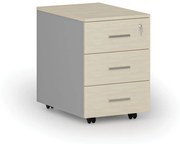 Kontenerek biurowy mobilny PRIMO GRAY, 3 szuflady, szary/brzoza