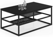 Czarny prostokątny stolik z półkami A5-F09