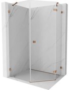 Mexen Lunar kabina prysznicowa pięciokątna uchylna prawa 80 x 100 cm, transparent, różowe złoto - 831-080P-100L-60-00-P