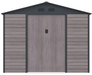 Wiata ogrodowa ADELMO ze stali galwanizowanej, drewnopodobnej – kolor szary – 5,40 m²