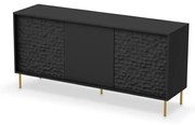 Komoda BULLET KM-1 155 cm czarna/złota HALMAR