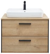 Wisząca szafka bez umywalki w dekorze dębu w naturalnym kolorze 51x72 cm Quickset 395 – Pelipal