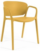 Żółte plastikowe krzesło ogrodowe Ania – Kave Home
