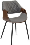 Nowoczesne welurowe krzesło z podłokietnikami szary + orzech L0-L76