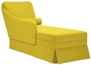 Żółty aksamitny szezlong z podłokietnikiem K1-L59