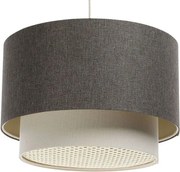 Lampa wisząca ERUTAN DOUBLE RATTAN 60 szara/kremowa