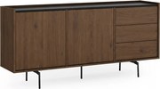 Komoda Zenar 170 cm z szufladami - orzech elegant / czarny