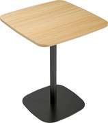 HOMCOM Mały stół jadalny, 60 cm, kwadratowy, blat z MDF, stalowa podstawa, do salonu, jadalni, kuchni, drewno naturalne+czarny | Aosom PL