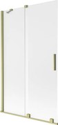 Mexen Velar parawan nawannowy 2-skrzydłowy rozsuwany 110 x 150 cm, szron, złoty szczotkowany - 896-110-000-31-55