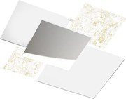 Nowoczesna lampa sufitowa 1088/70-FO Białe szkło i złoty liść 4xE27