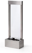 Fontanna zewnętrzna ze stali nierdzewnej i szkła z oświetleniem LED - wys. 108 cm - Srebrny - PANGA