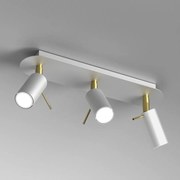 Lampa sufitowa PRESTON GOLD/WHITE 3x mini GU10, potrójna, kierunkowa, biała