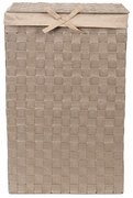 Brązowy kosz na pranie z pokrywką Compactor Laundry Basket Linen, wys. 60 cm