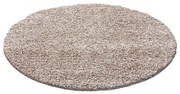 Dywan shaggy jednokolorowy beżowy koło 80 cm x 80 cm