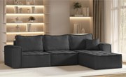 Narożnik w kształcie L Bohoo Maxi, tkanina Raven, Grafitowy, Lewy