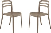 Zestaw 4 sedie da pranzo tortora „Guapa” w polipropilenie cm 50x51 82h