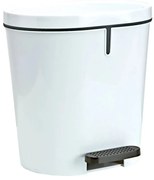 Denox Kosz na śmieci na pedał 8 l, owalny, biały, 8 l