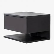 Zestaw 2 Prostokątnych, Wiszących Szafek Nocnych 40x30 Cm Z Szufladą Griviza Czarna - Sklum