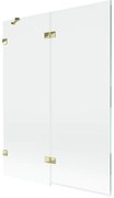 Mexen Lunar parawan nawannowy 2-skrzydłowy lewy 130 x 150 cm, transparent, złoty - 897-130-100-50-00-L