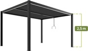 PERGOLA OGRODOWA LUXE 3X4X2.5M ANTRACYT Z LED