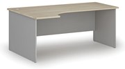 Narożne biurko PRIMO GRAY, 180x120 cm, lewe, szary/dąb naturalny