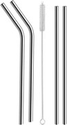 Orion Zestaw słomek do picia ze stali nierdzewnej ze szczoteczką, 4 szt.