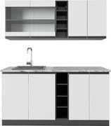 Pojedyncza kuchnia biały/antracyt 160x60x81.6 r-line